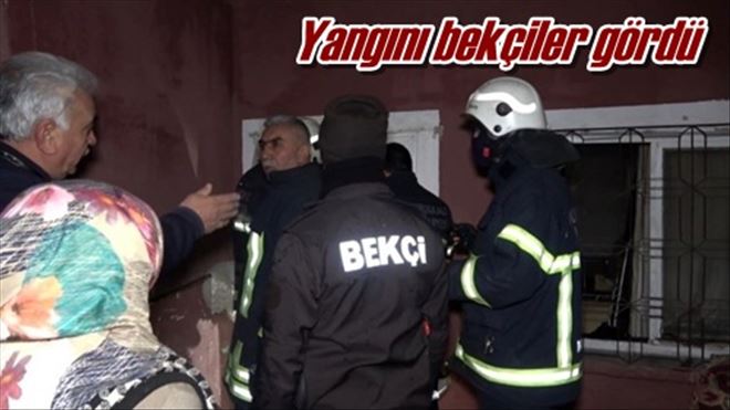 Yangını bekçiler gördü