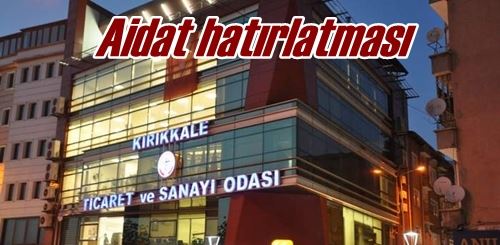 Aidat hatırlatması