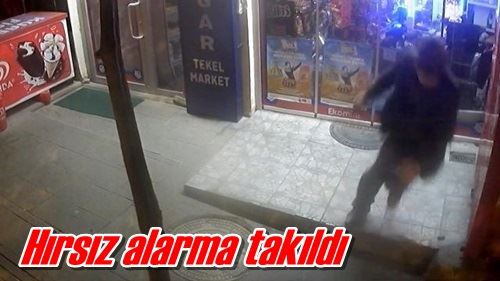 Hırsız alarma takıldı