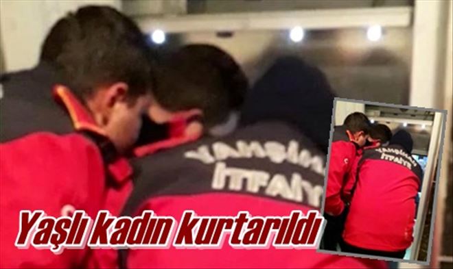 Yaşlı kadın kurtarıldı