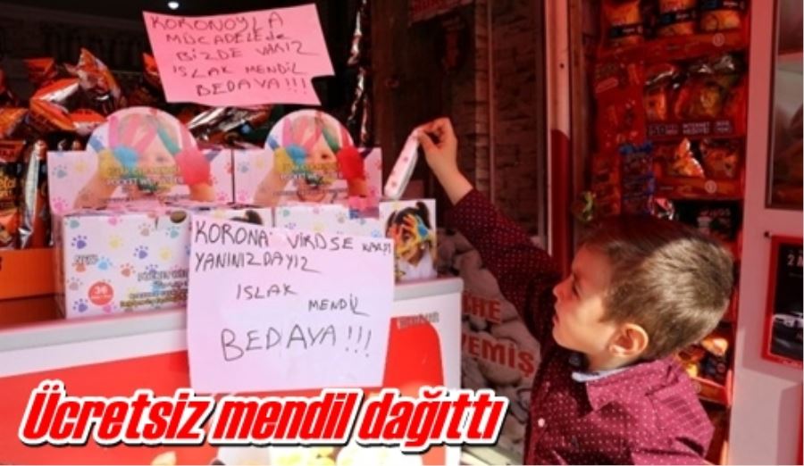 Ücretsiz mendil dağıttı