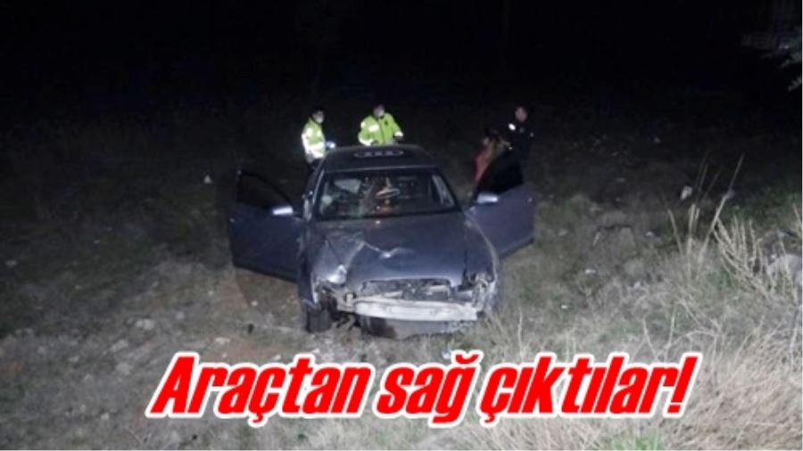 Araçtan sağ çıktılar!