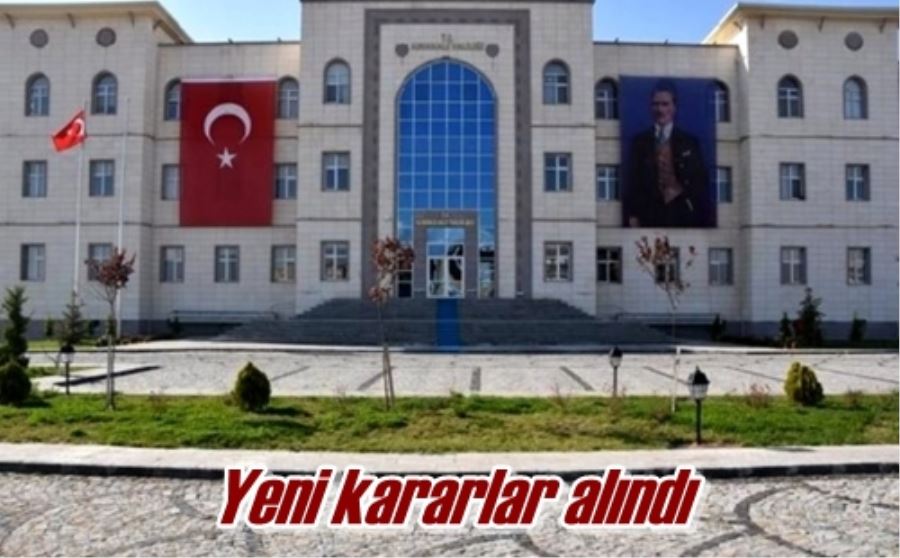Yeni kararlar alındı
