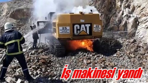 İş makinesi yandı