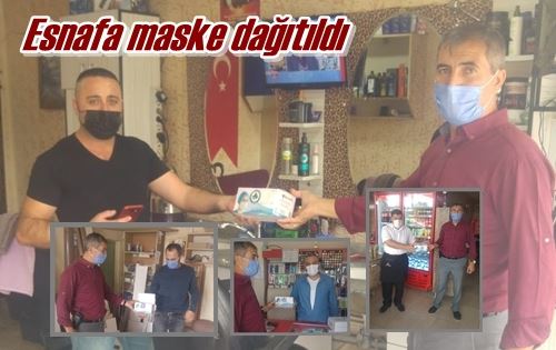 Esnafa maske dağıtıldı