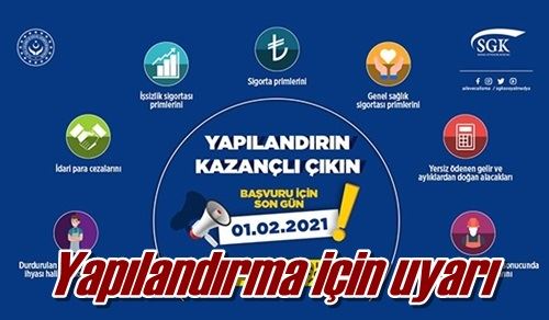 Yapılandırma için uyarı