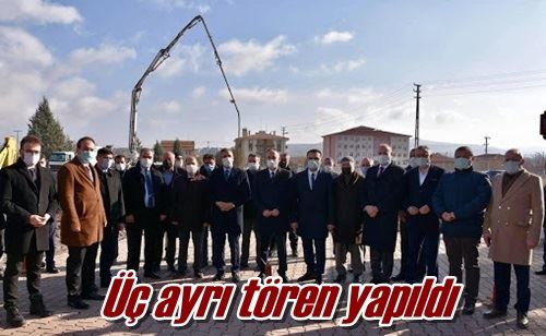 Üç ayrı tören yapıldı