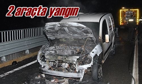2 araçta yangın