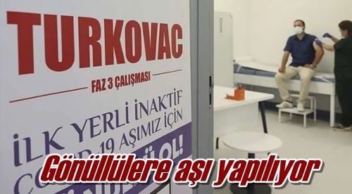 Gönüllülere aşı yapılıyor