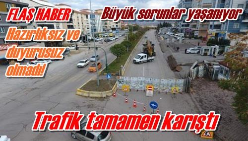 Trafik tamamen karıştı