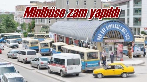 Minibüse zam yapıldı