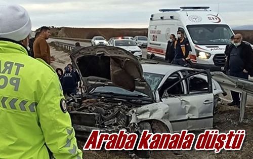 Araba kanala düştü