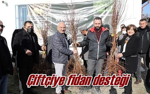 Çiftçiye fidan desteği