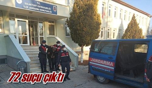 72 suçu çıktı
