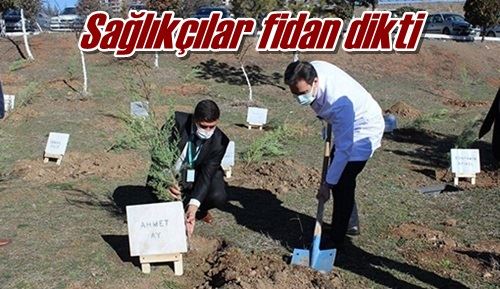 Sağlıkçılar fidan dikti