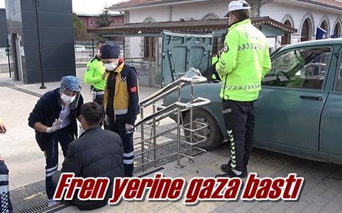 Fren yerine gaza bastı