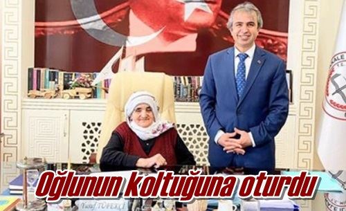 Oğlunun koltuğuna oturdu