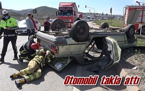 Otomobil  takla  attı