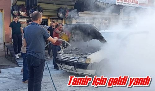 Tamir için geldi yandı
