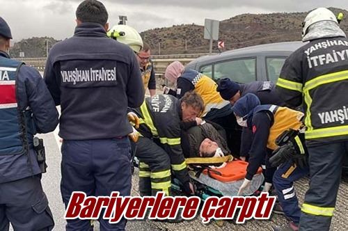 Bariyerlere çarptı