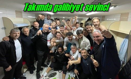 Takımda galibiyet sevinci