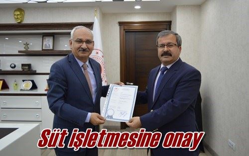 Süt işletmesine onay