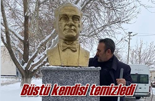 Büstü kendisi temizledi