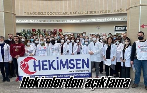 Hekimlerden açıklama