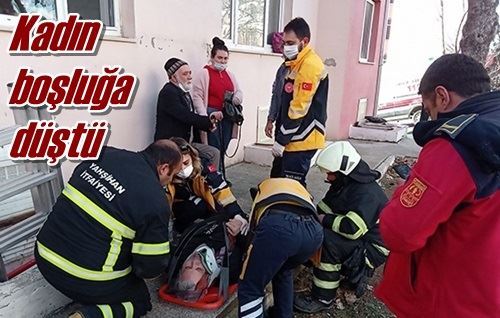 Kadın boşluğa düştü