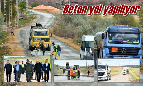 Beton yol yapılıyor