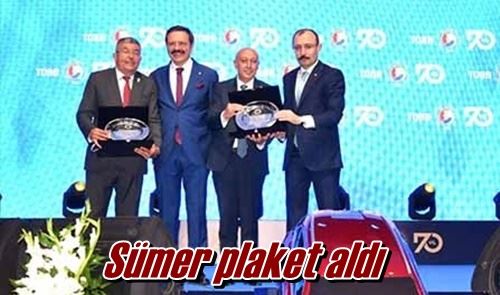 Sümer plaket aldı