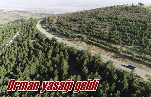 Orman yasağı geldi