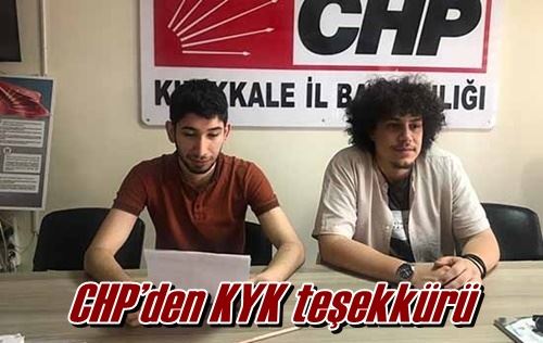 CHP’den KYK teşekkürü