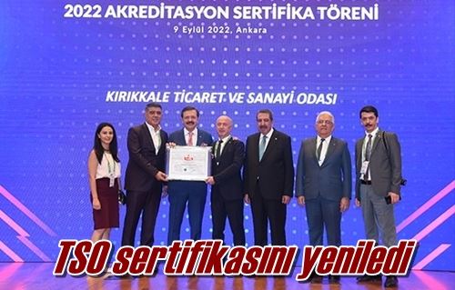 TSO sertifikasını yeniledi