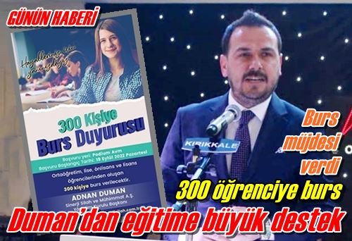 Duman’dan eğitime büyük destek