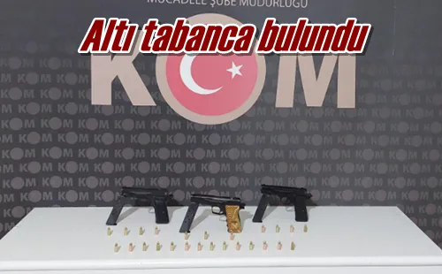 Altı tabanca bulundu