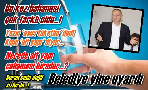 Şimdi de alt yapı diyor!