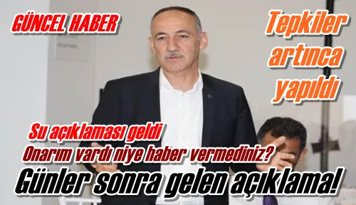 Su açıklaması geldi