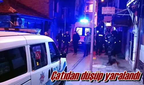 Çatıdan düşüp yaralandı