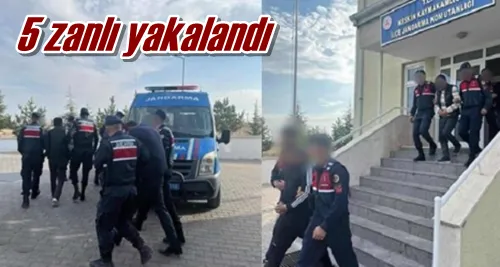 5 zanlı yakalandı