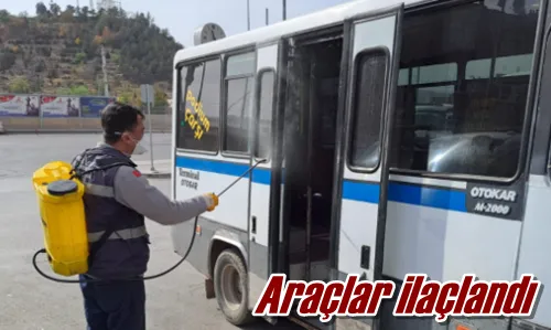 Araçlar ilaçlandı