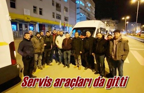 Servis araçları da gitti