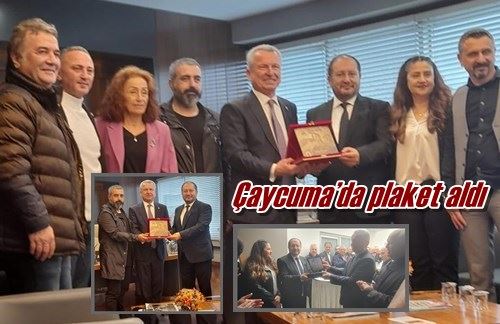 Çaycuma’da plaket aldı