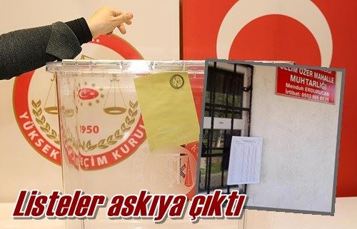 Listeler askıya çıktı