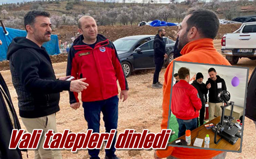 Vali talepleri dinledi