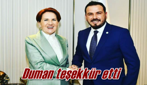 Duman teşekkür etti