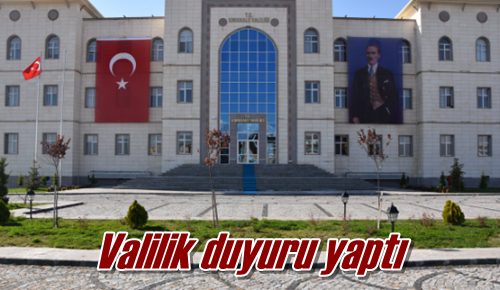 Valilik duyuru yaptı