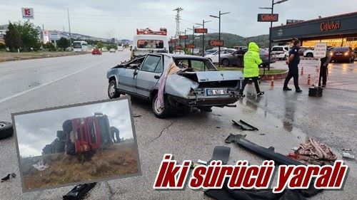 İki sürücü yaralı