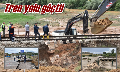 Tren yolu göçtü