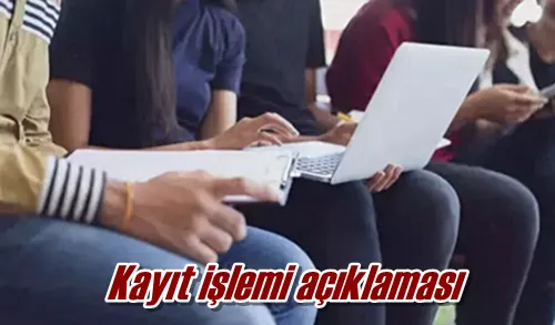 Kayıt işlemi açıklaması